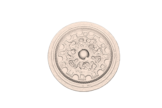 bronze mirror designed with divinities and animals data