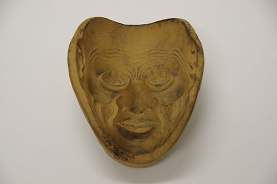 Soshichi-yaki ceramic mold of an old man face